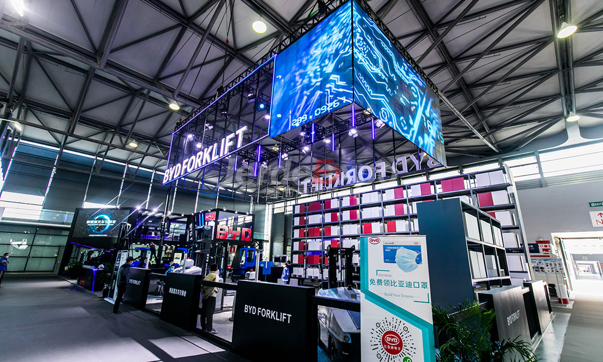 上海物流雙層展臺設(shè)計(jì)搭建案例